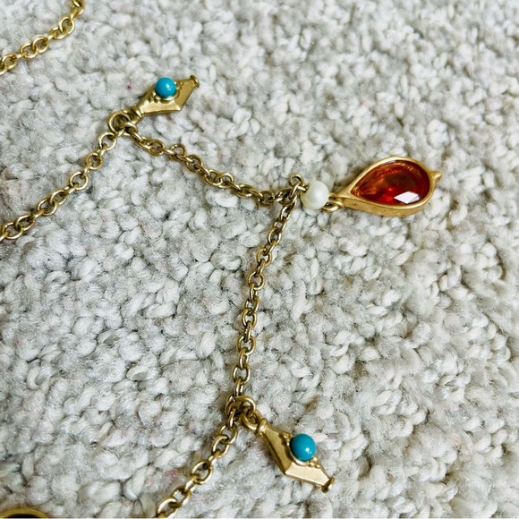 Lauren Ralph Lauren 90's Y2K Matte Gold Dangle Charm Necklace Earring Set Work - Picture 3 of 10